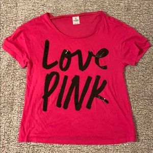 VS PINK black sequin T-shirt